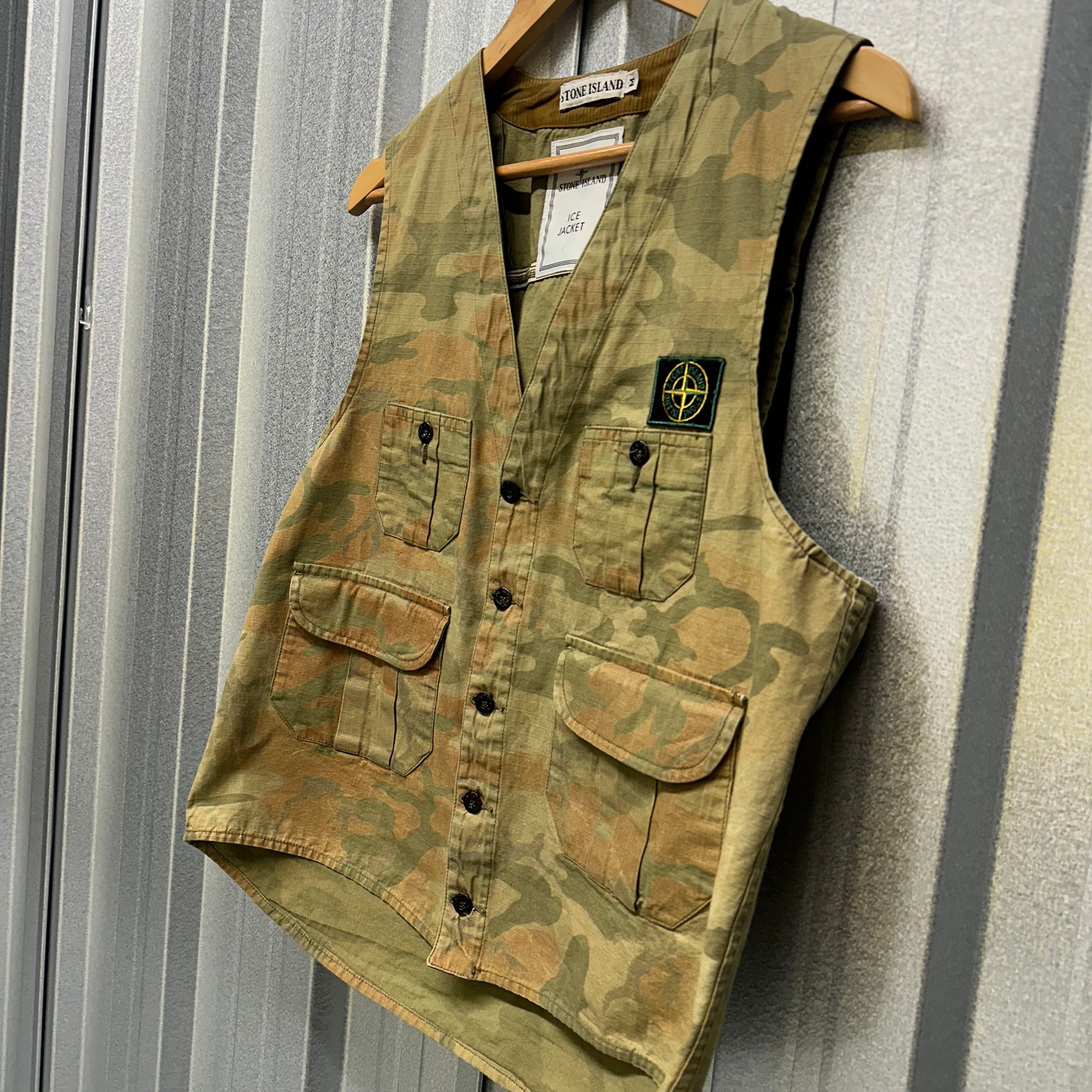 Stone Island Camo Ice Jacket Knit Utility Vest from 1990