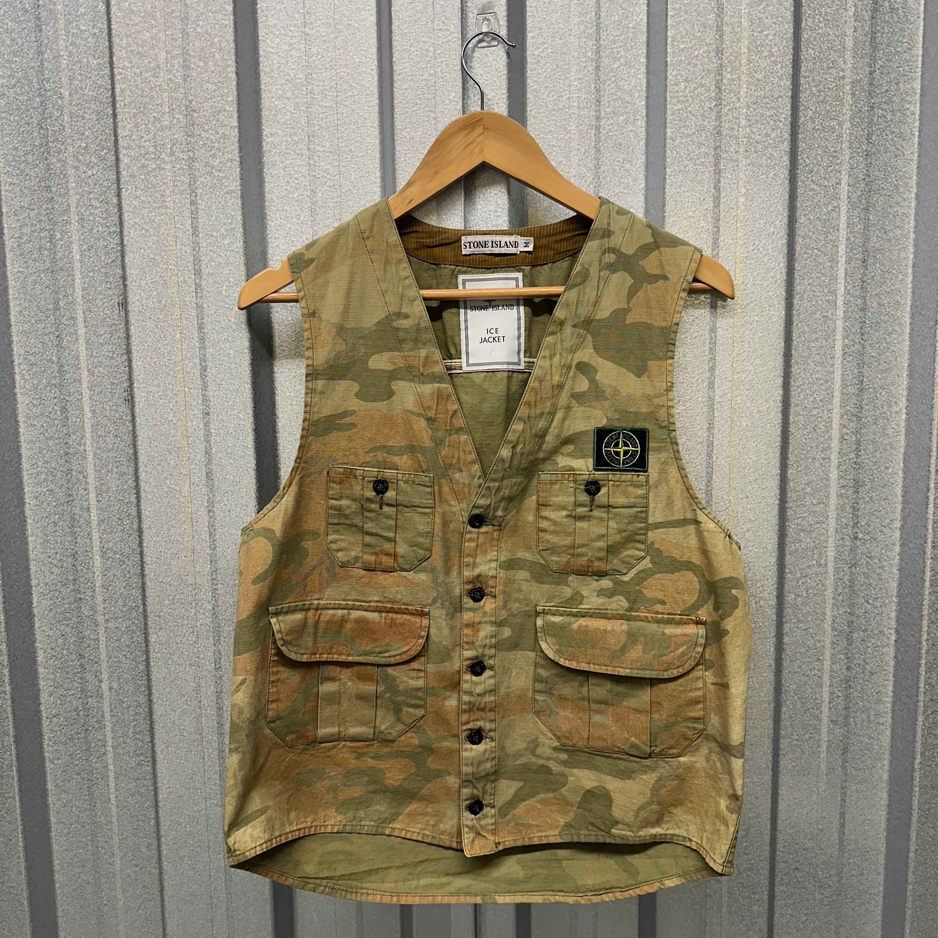 Stone Island Camo Ice Jacket Knit Utility Vest from 1990