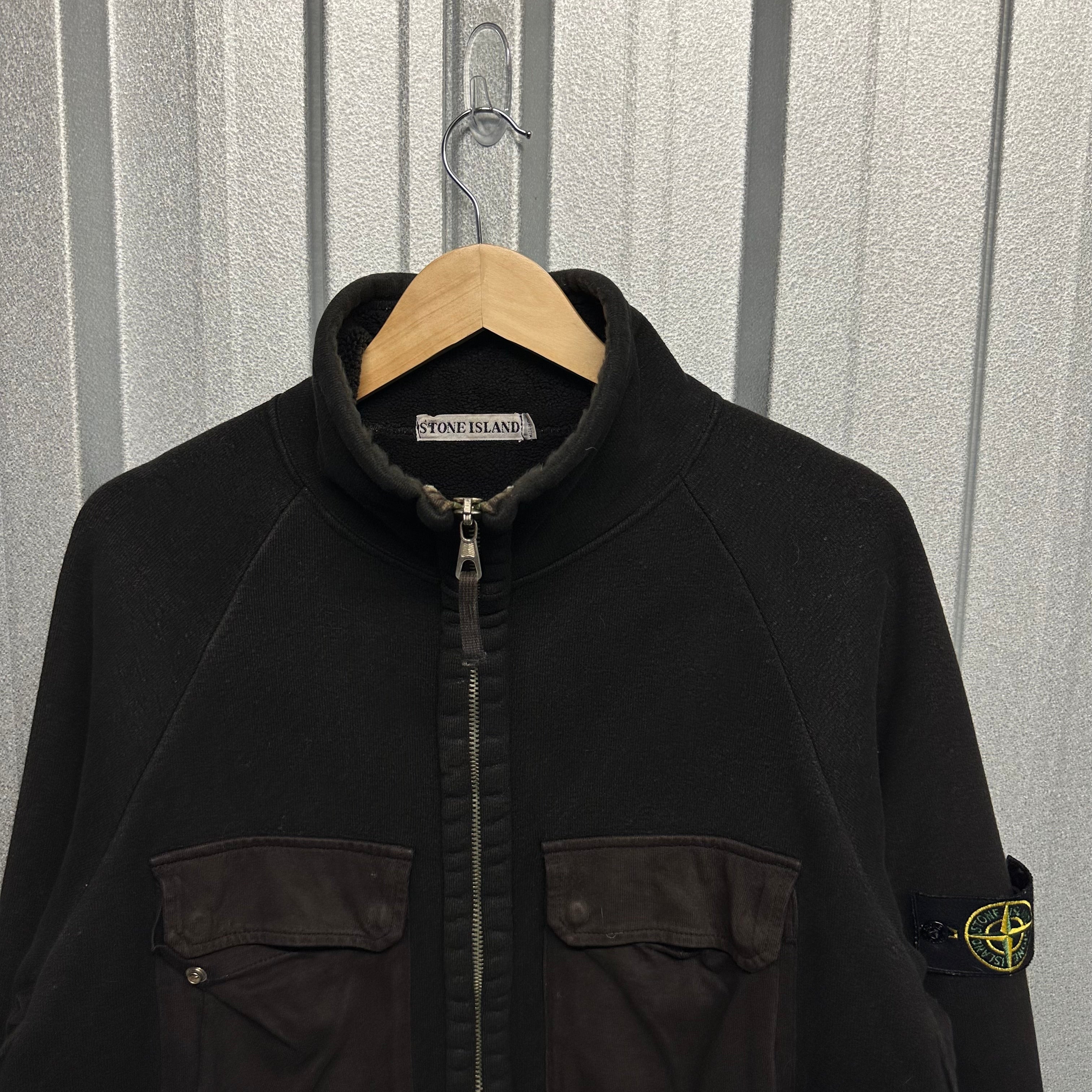 Stone Island Zip Up Double Pocket Jumper - M