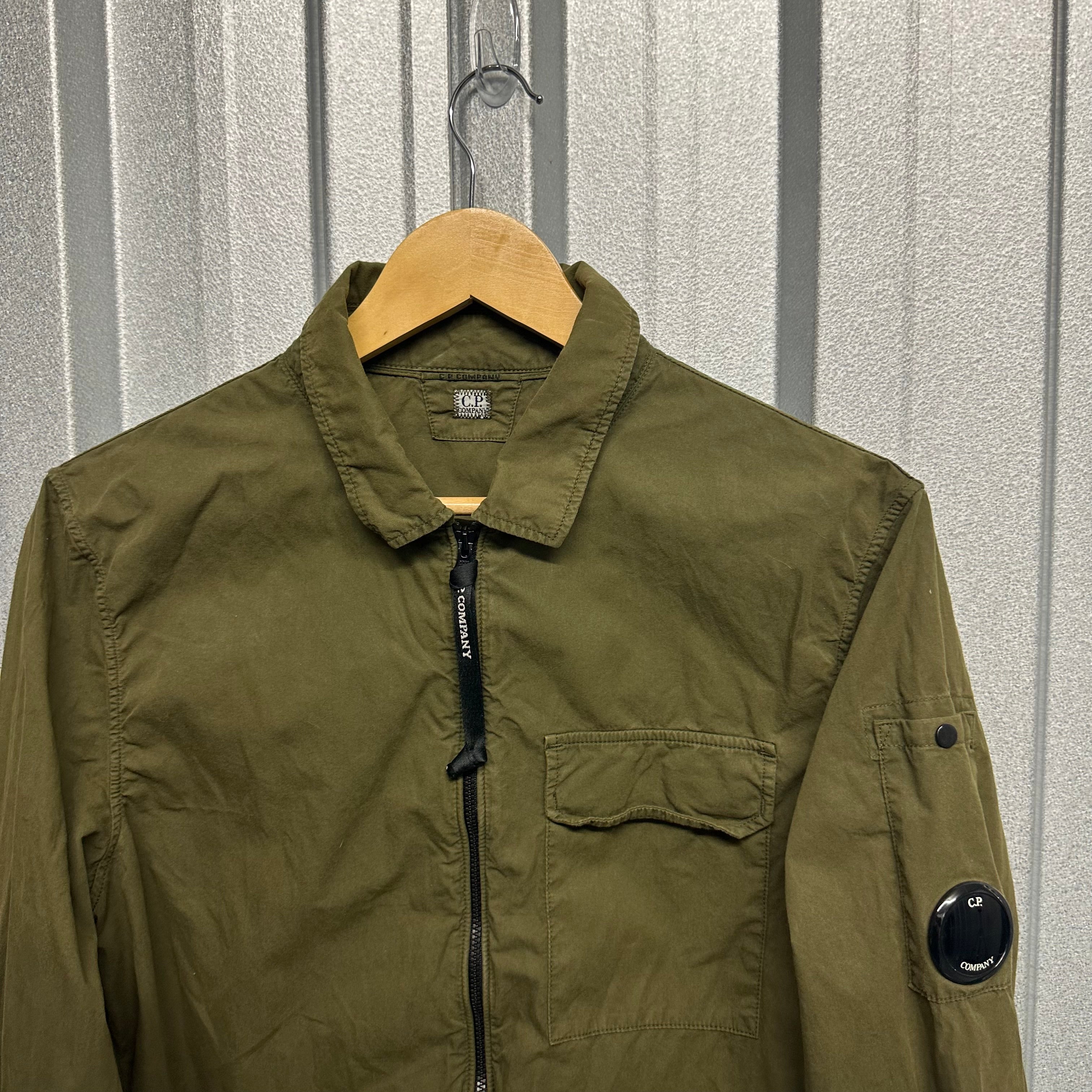 CP Company Gambardine Zip Up Overshirt with Micro Lens - M