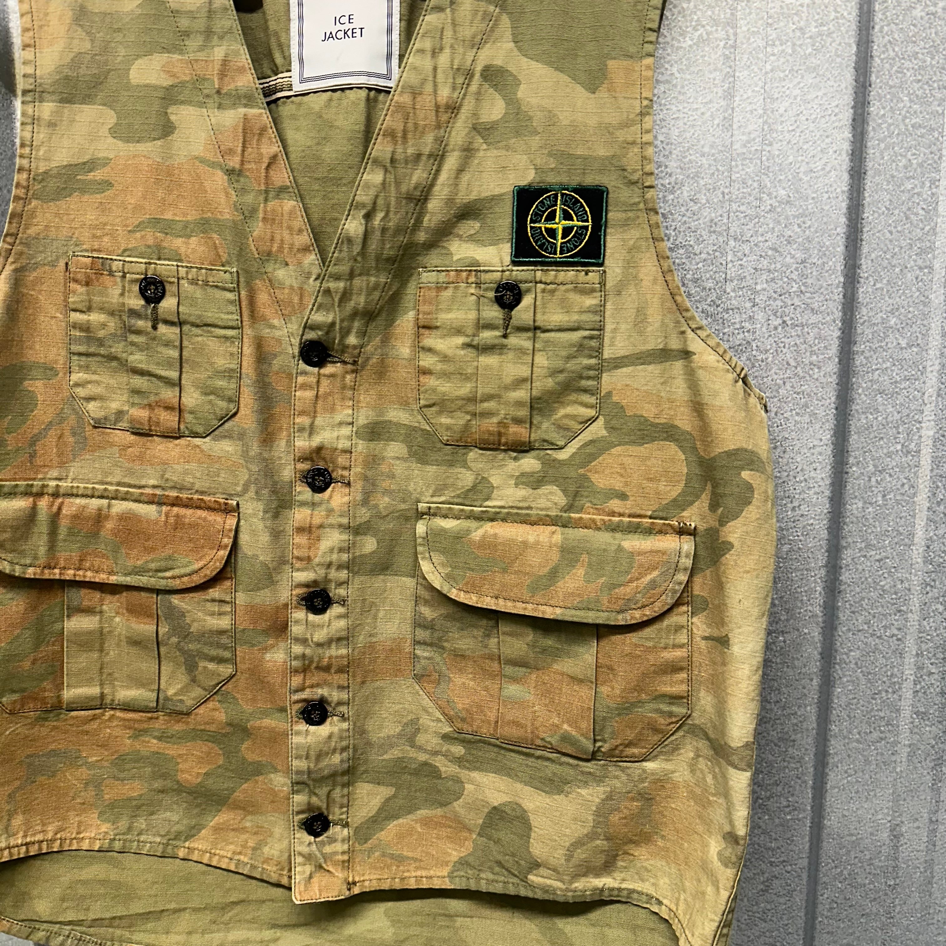 Stone Island Camo Ice Jacket Knit Utility Vest from 1990