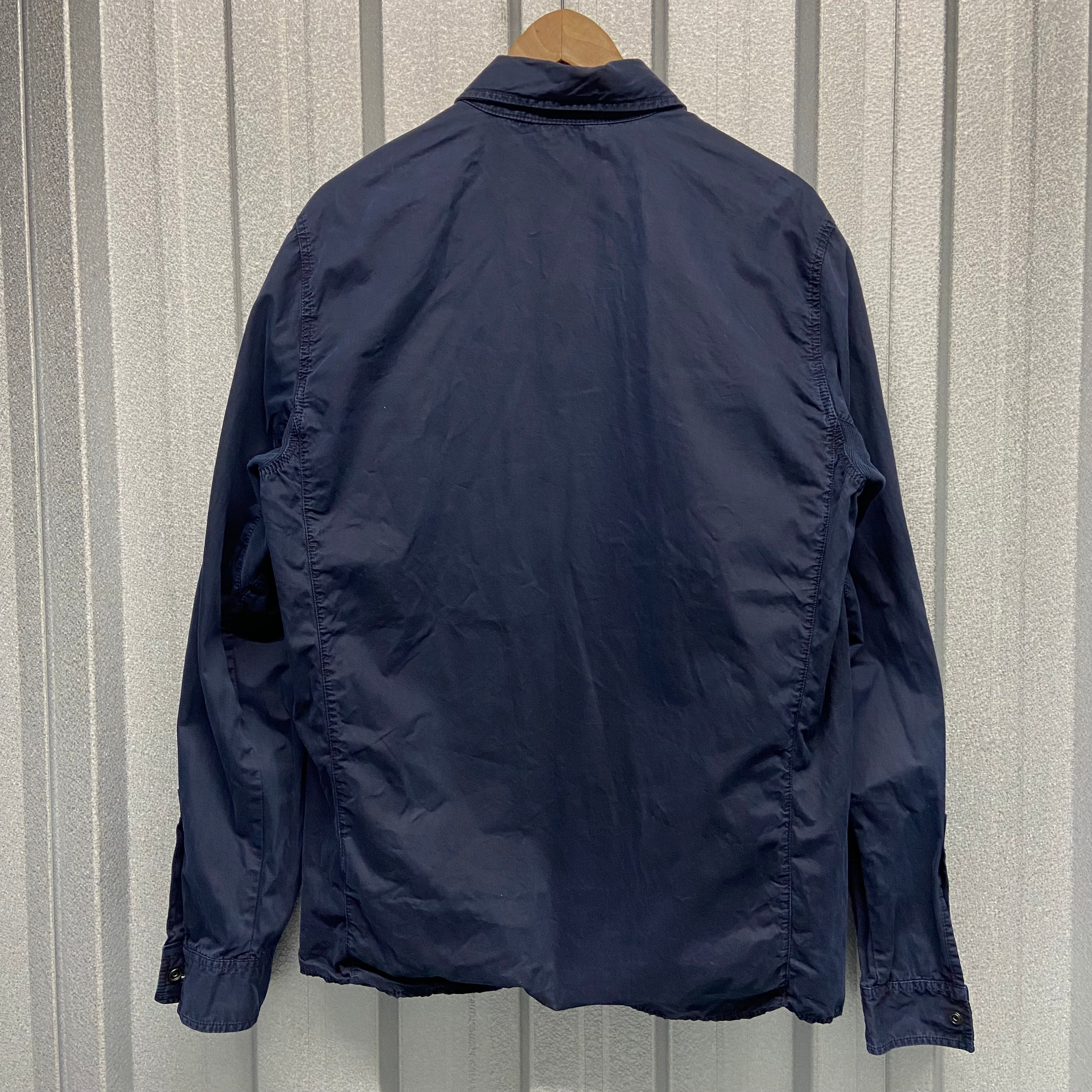 Stone Island Front Pocket Zip Up Canvas Overshirt