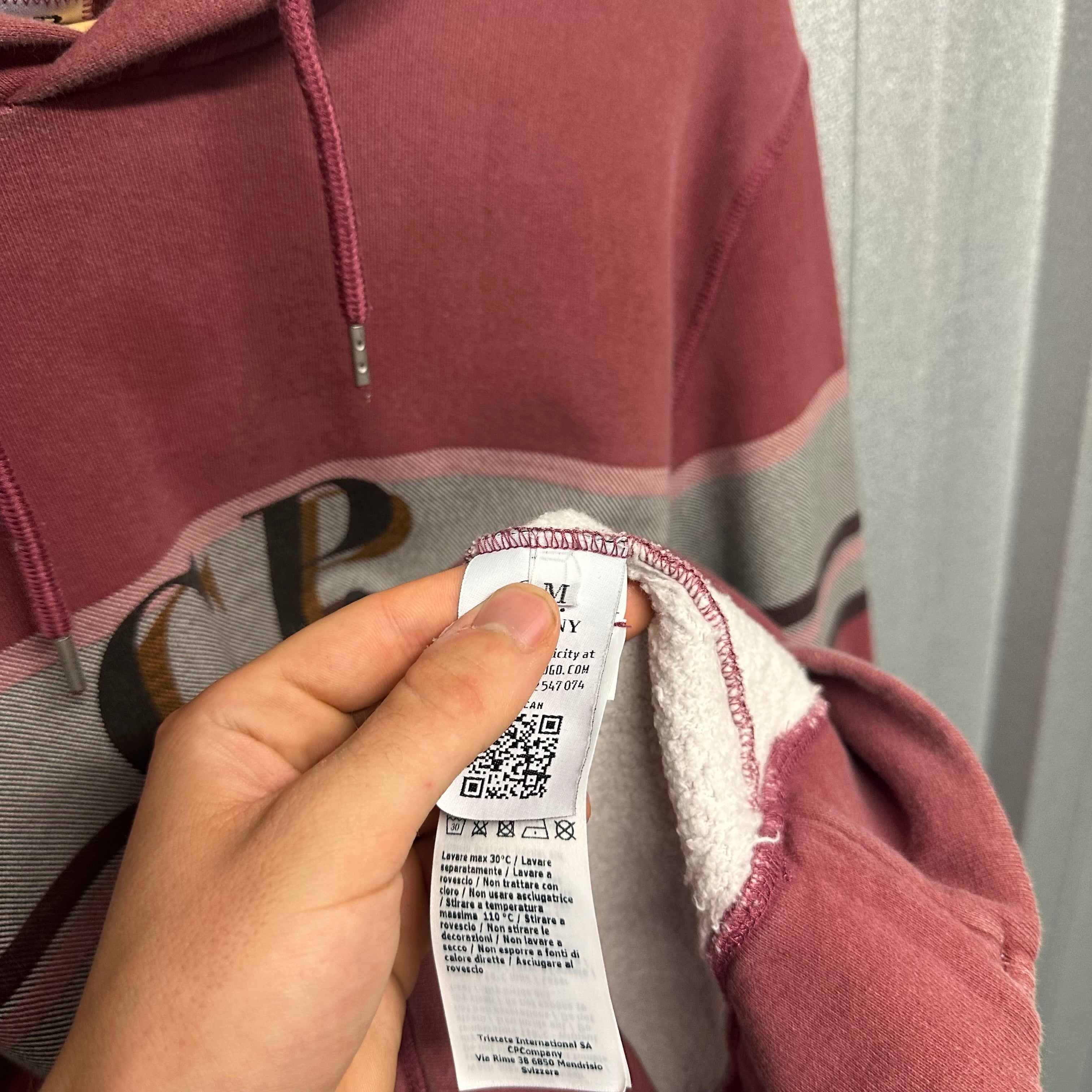 CP Company Spell Out Logo Pullover Hoodie - M