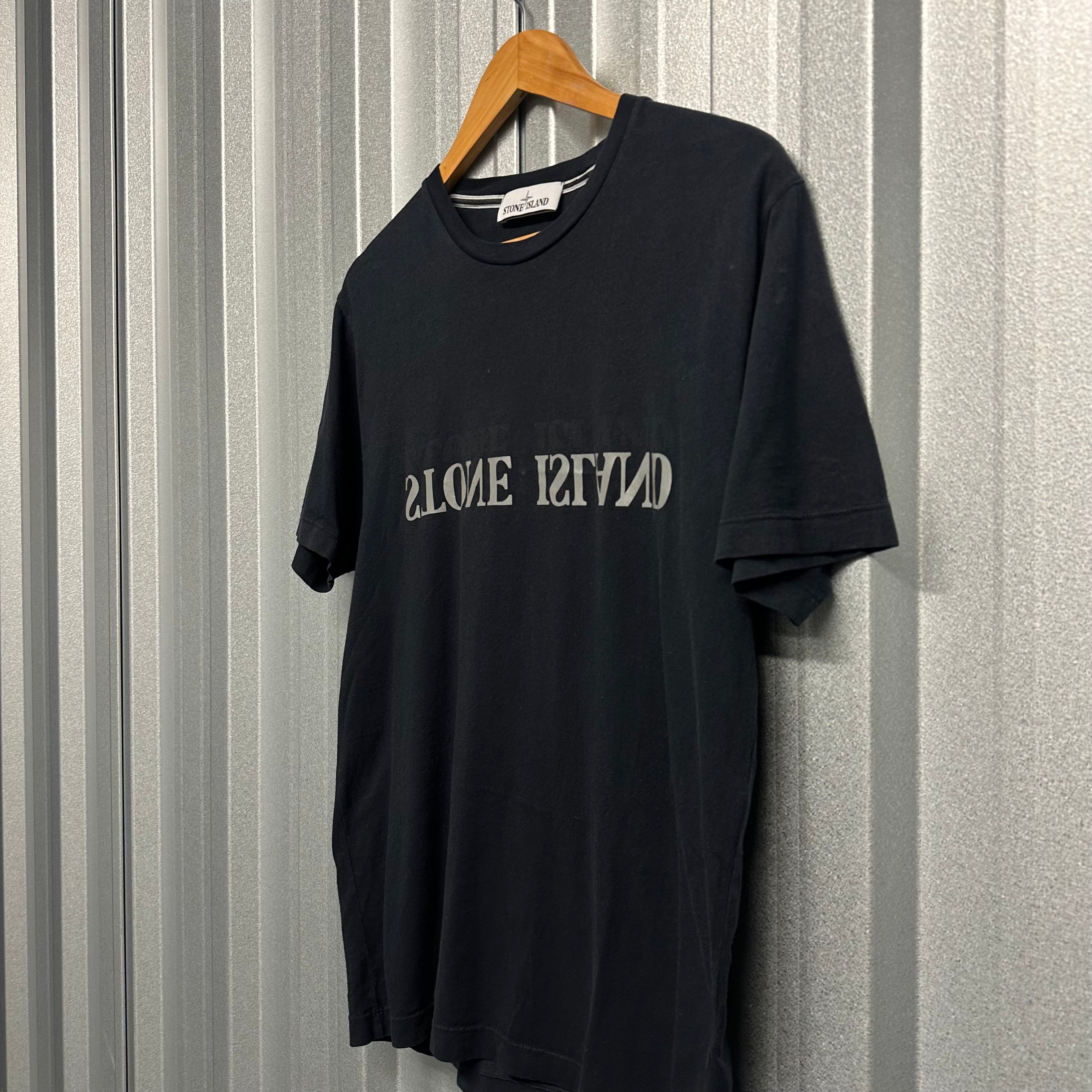 Stone Island Spell Out Mirror Logo T Shirt