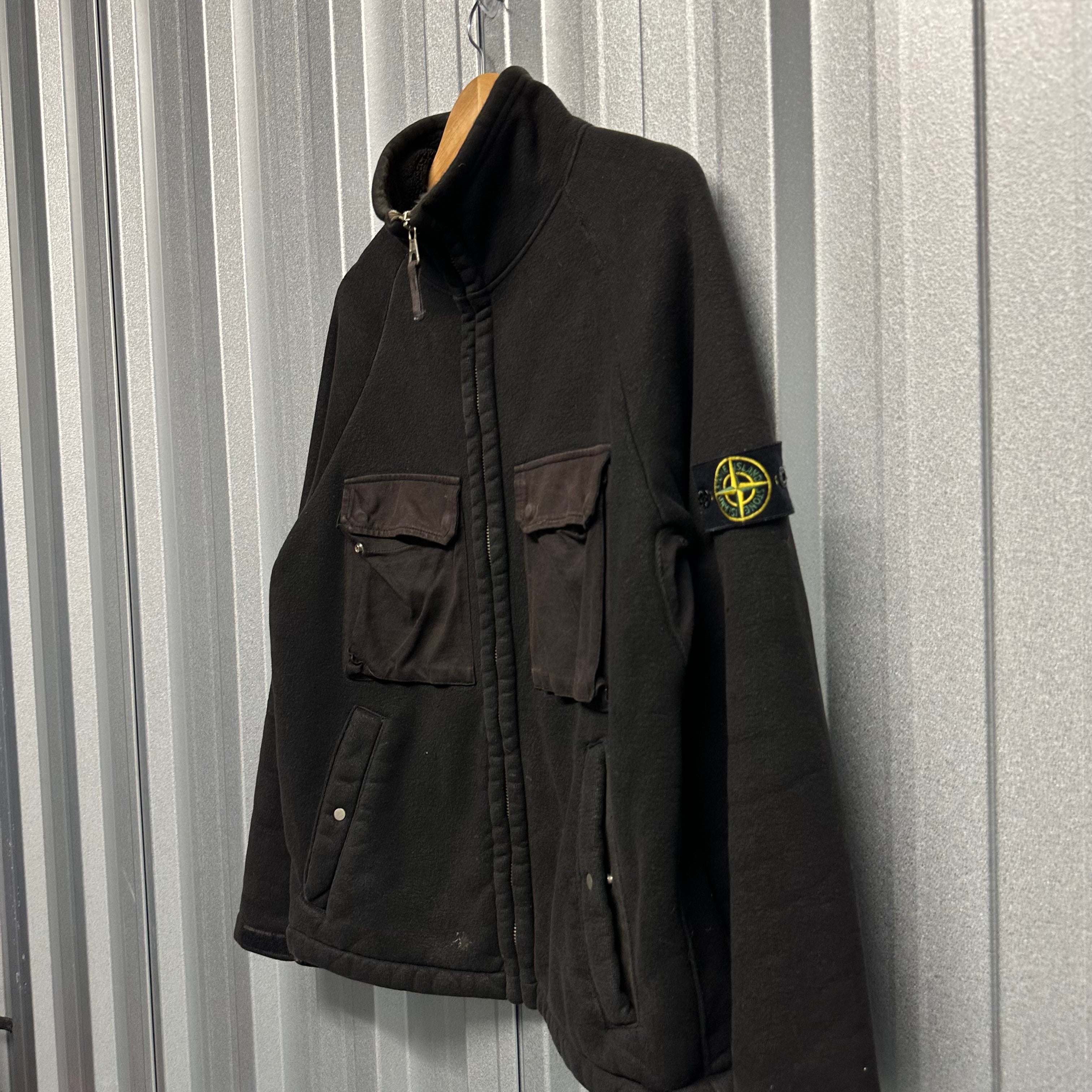 Stone Island Zip Up Double Pocket Jumper - M