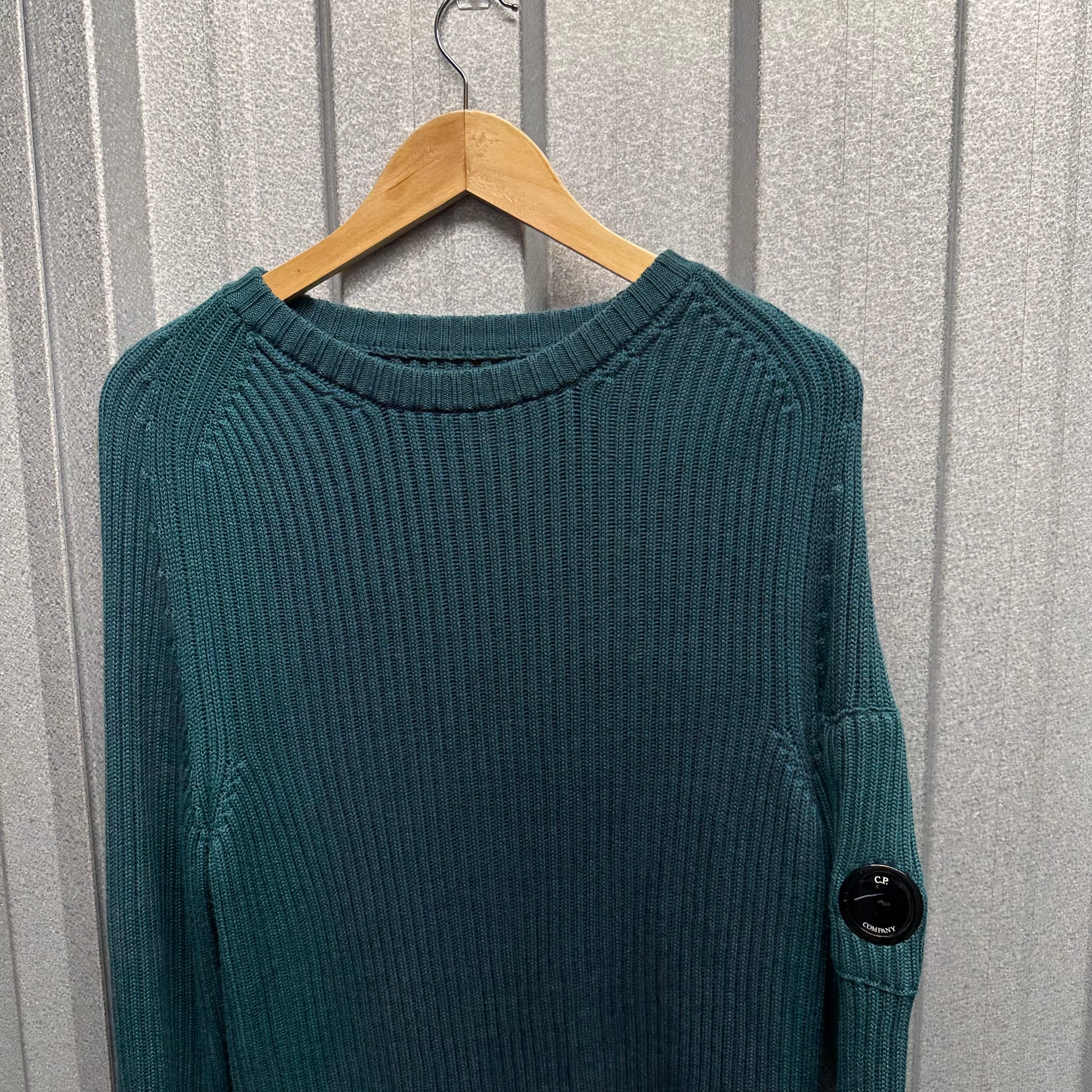 CP Company Ribbed Knit Pullover Jumper with Micro Lens