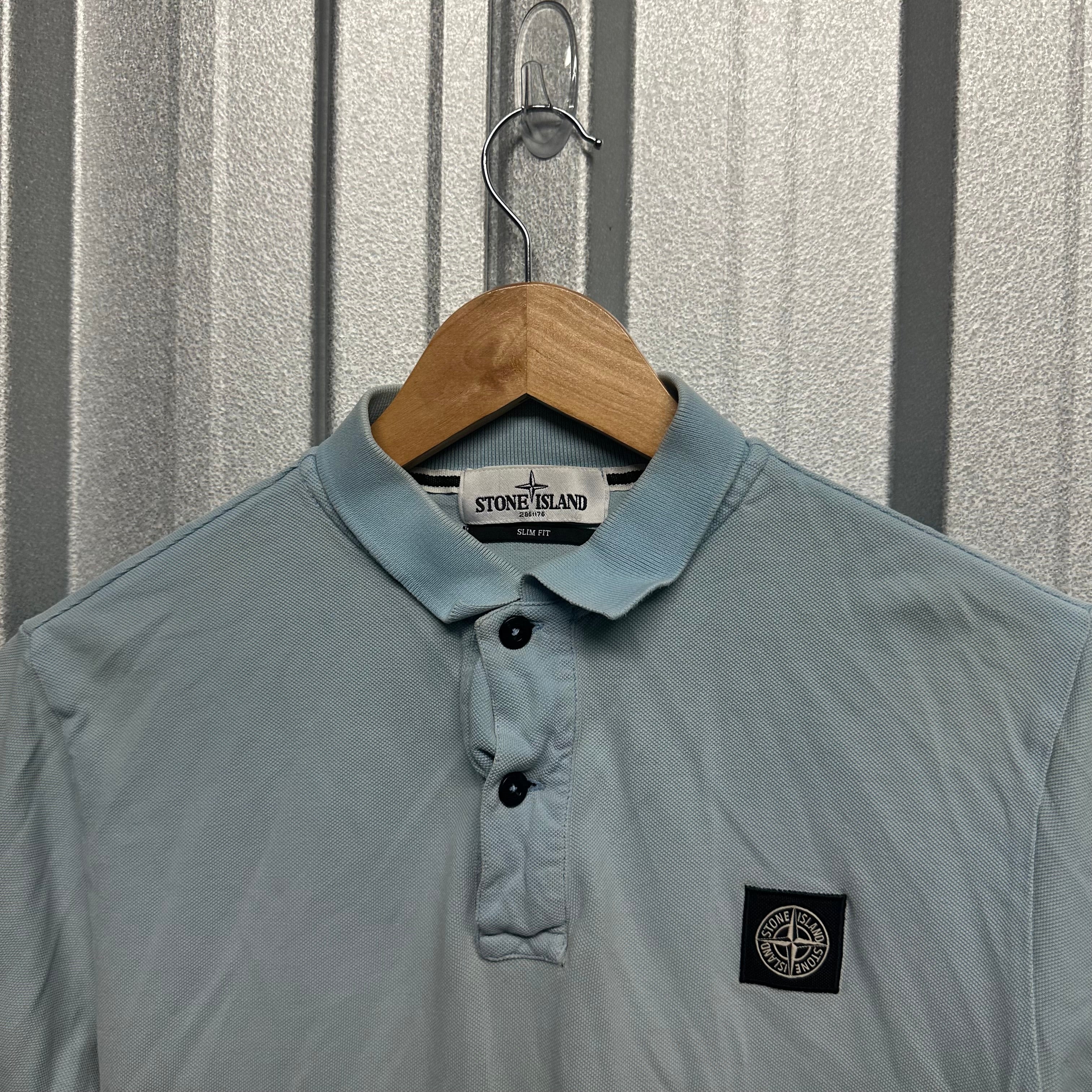 Stone Island Patch Logo Polo Shirt - M