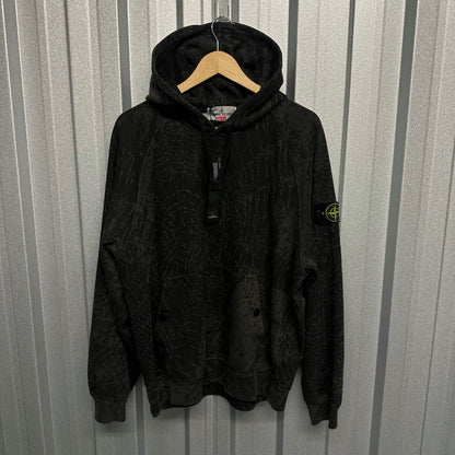 Stone Island x Supreme Pullover Spiderweb Hoodie - L