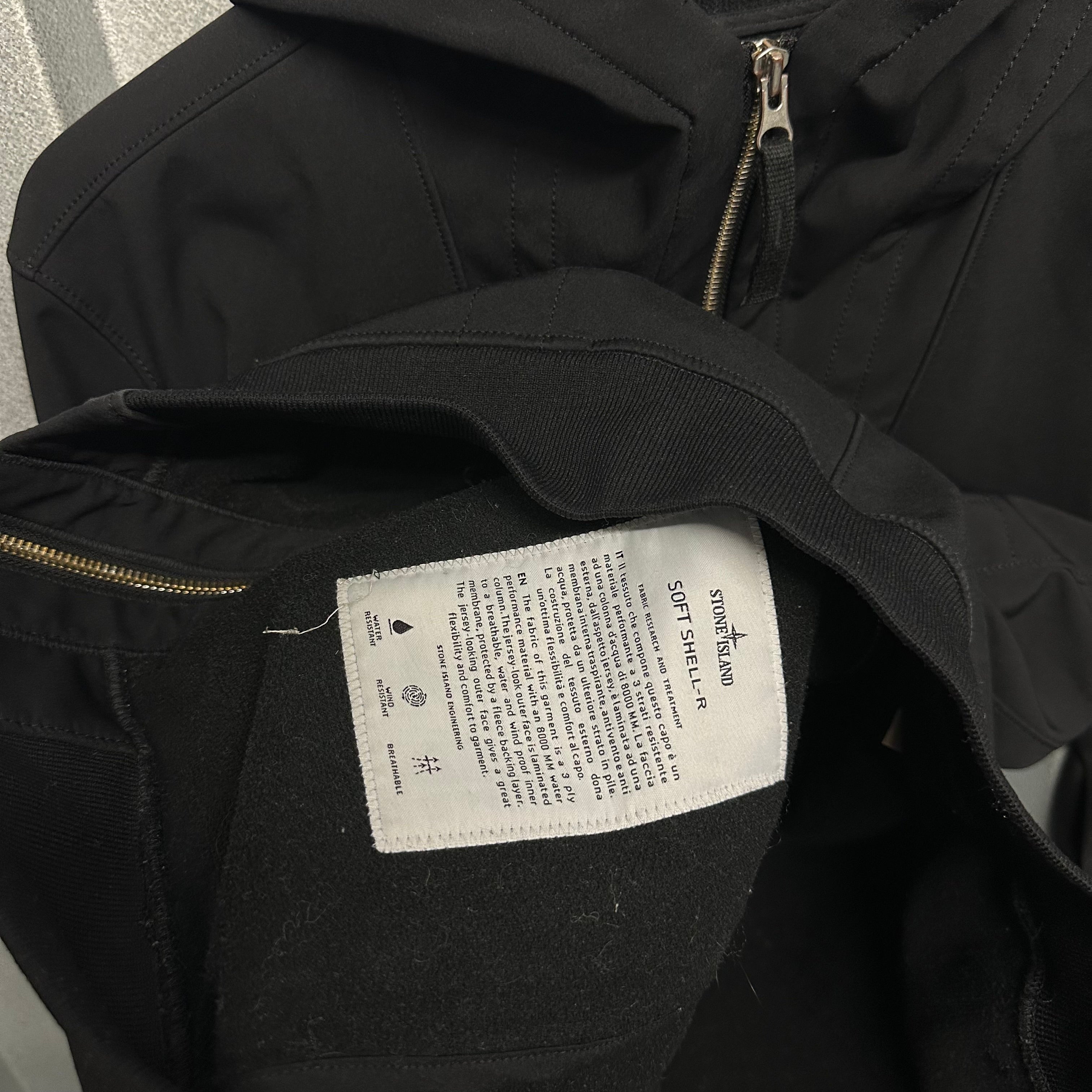 Stone Island Zip Up Soft Shell R Jacket - L