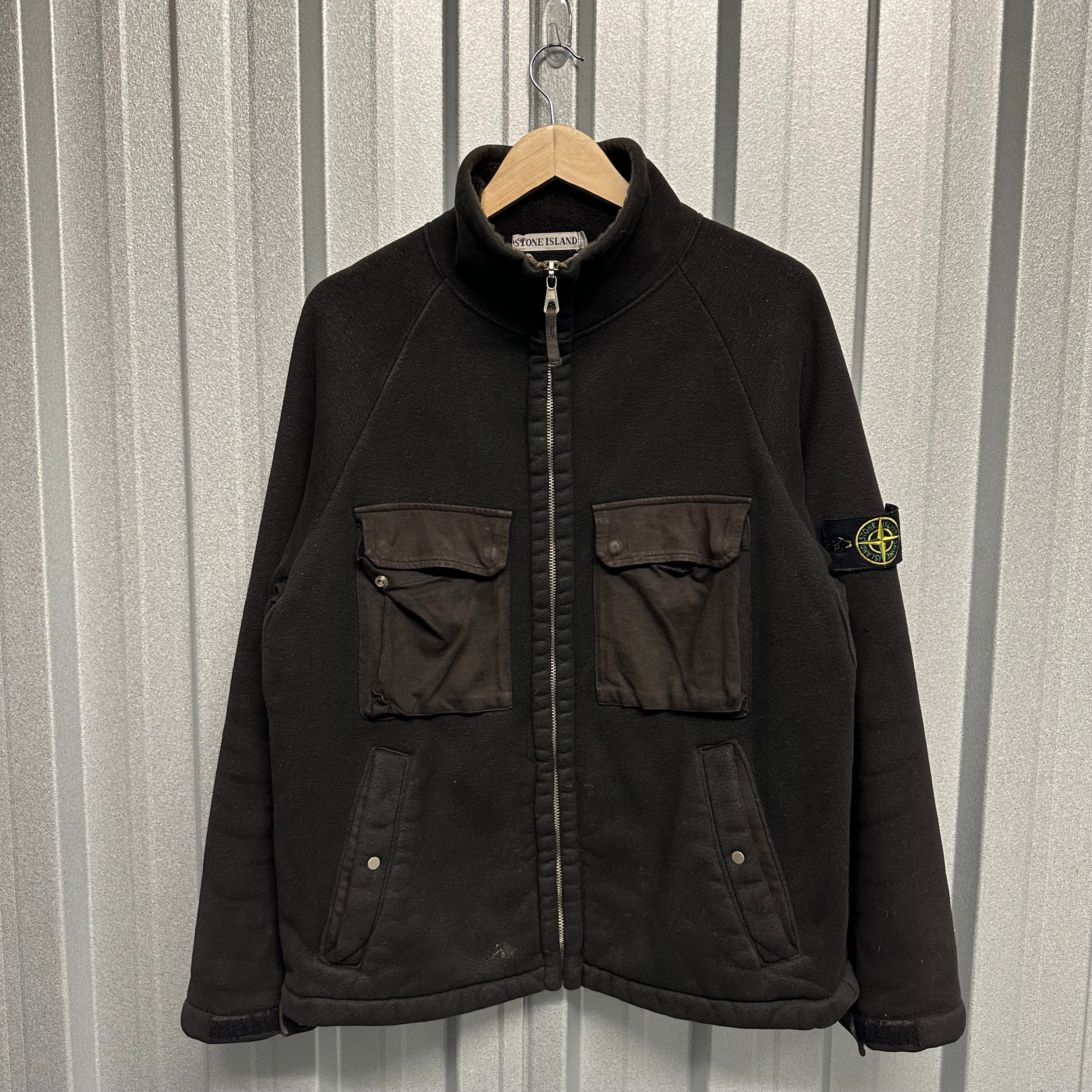 Stone Island Zip Up Double Pocket Jumper - M
