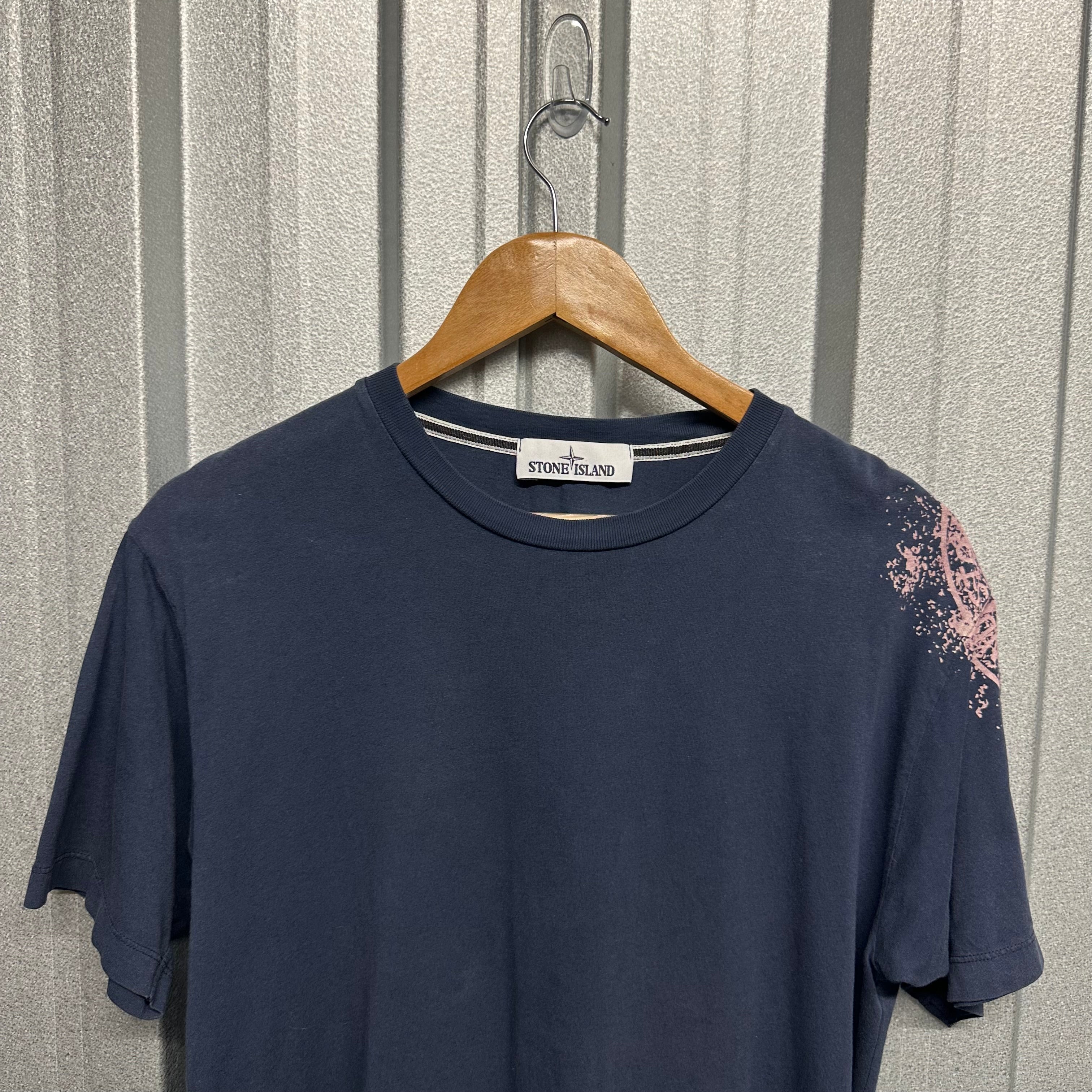 Stone Island Shoulder Graphic Short Sleeved T Shirt - M