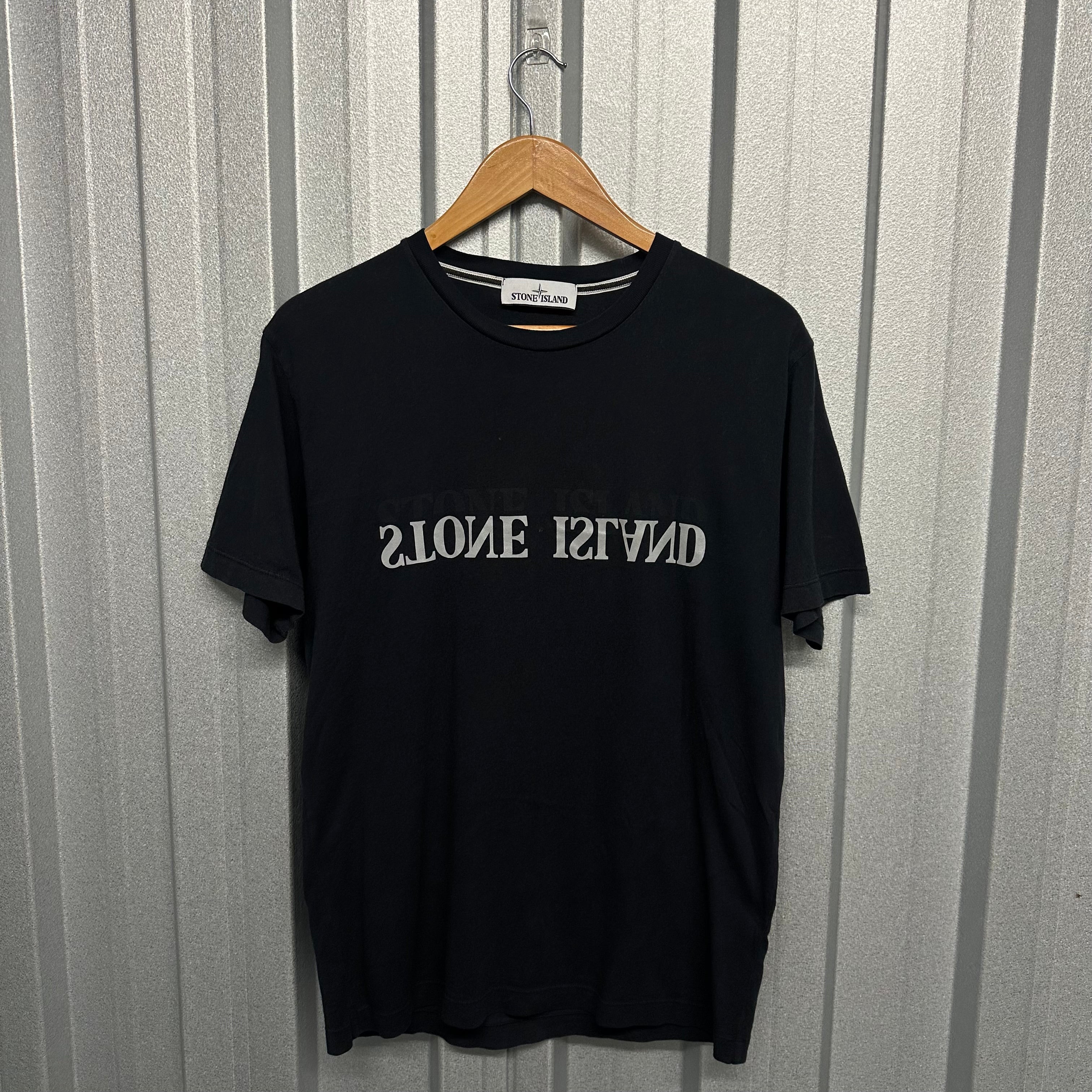 Stone Island Spell Out Mirror Logo T Shirt