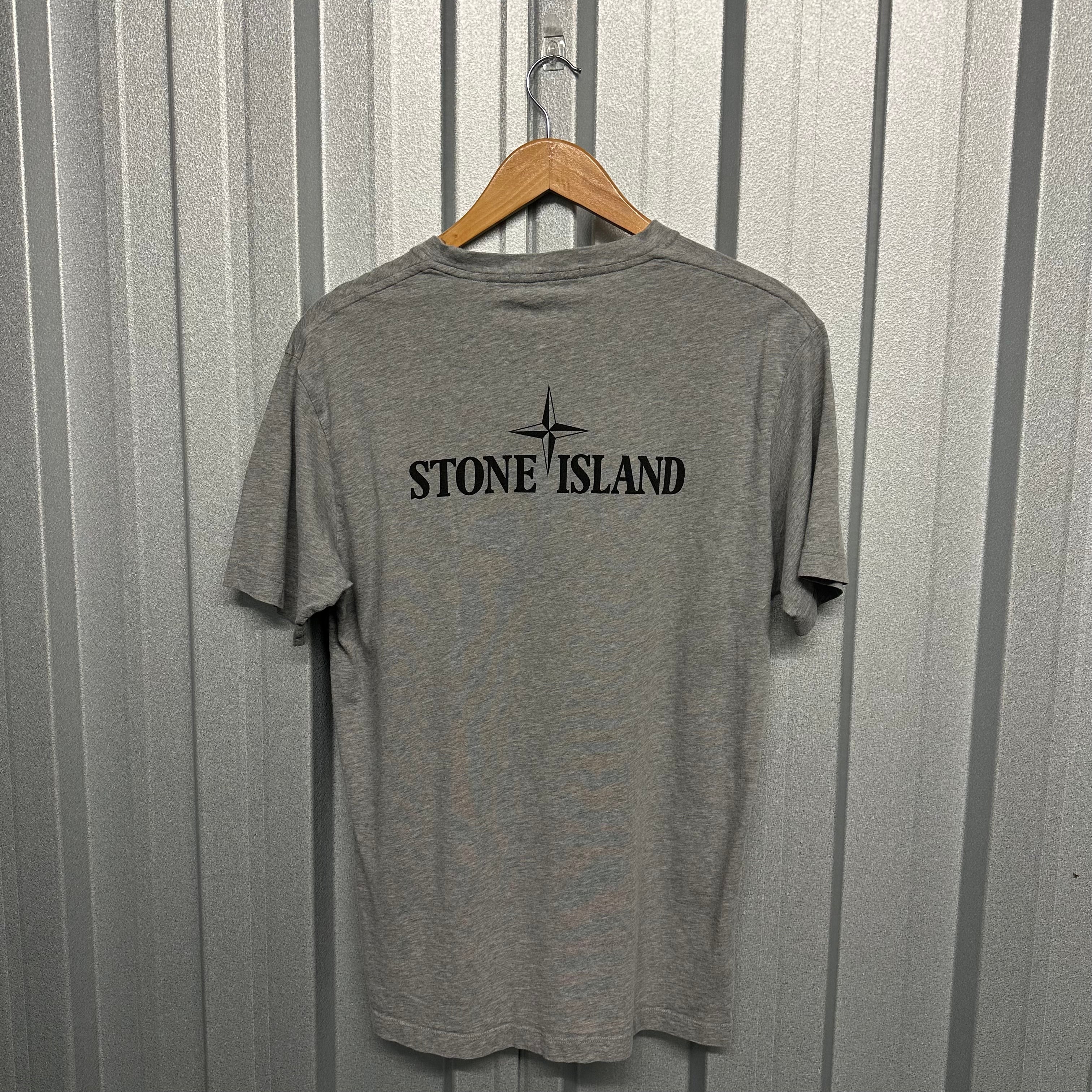 Stone Island Compass Logo Spell Out Short Sleeved T Shirt