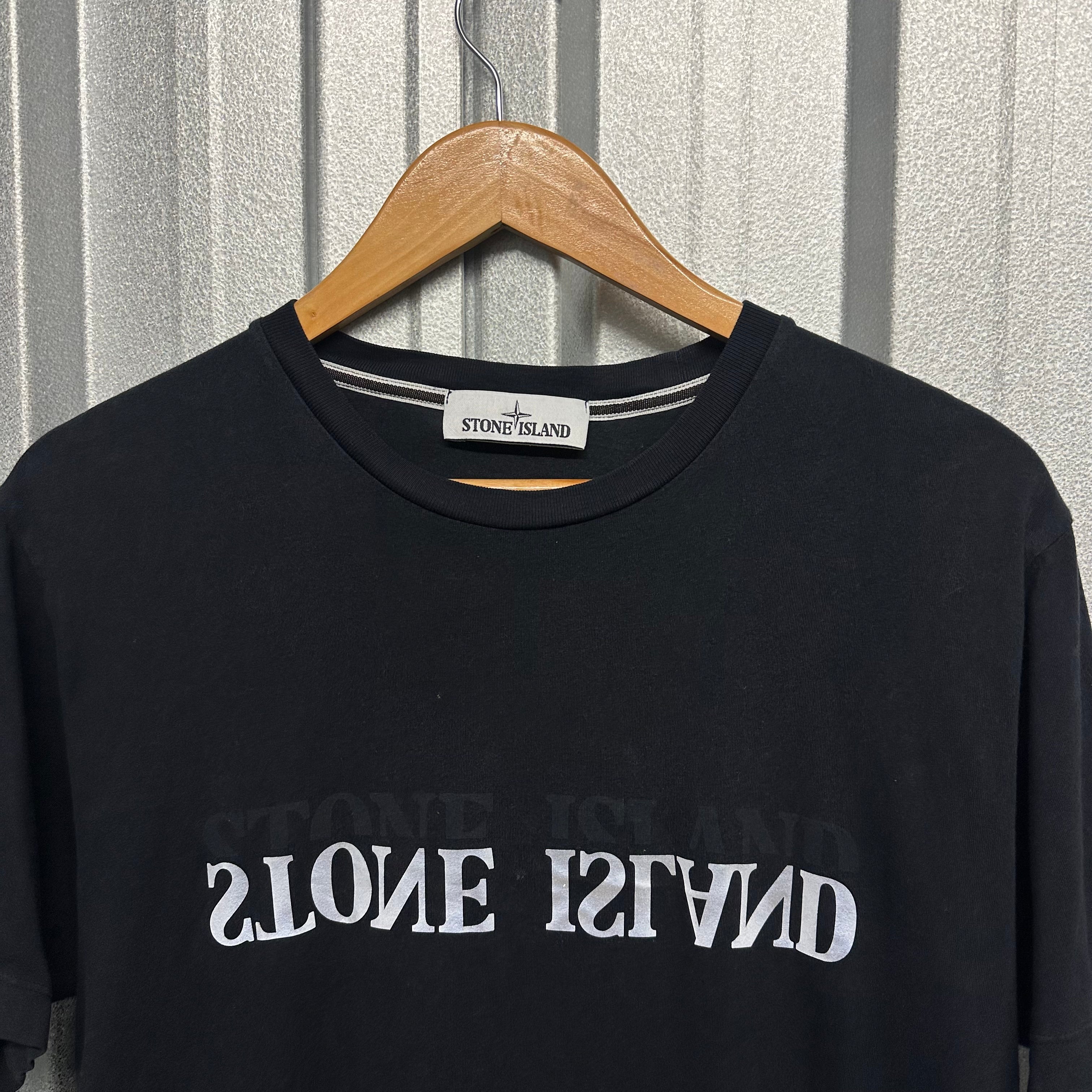 Stone Island Spell Out Mirror Logo T Shirt