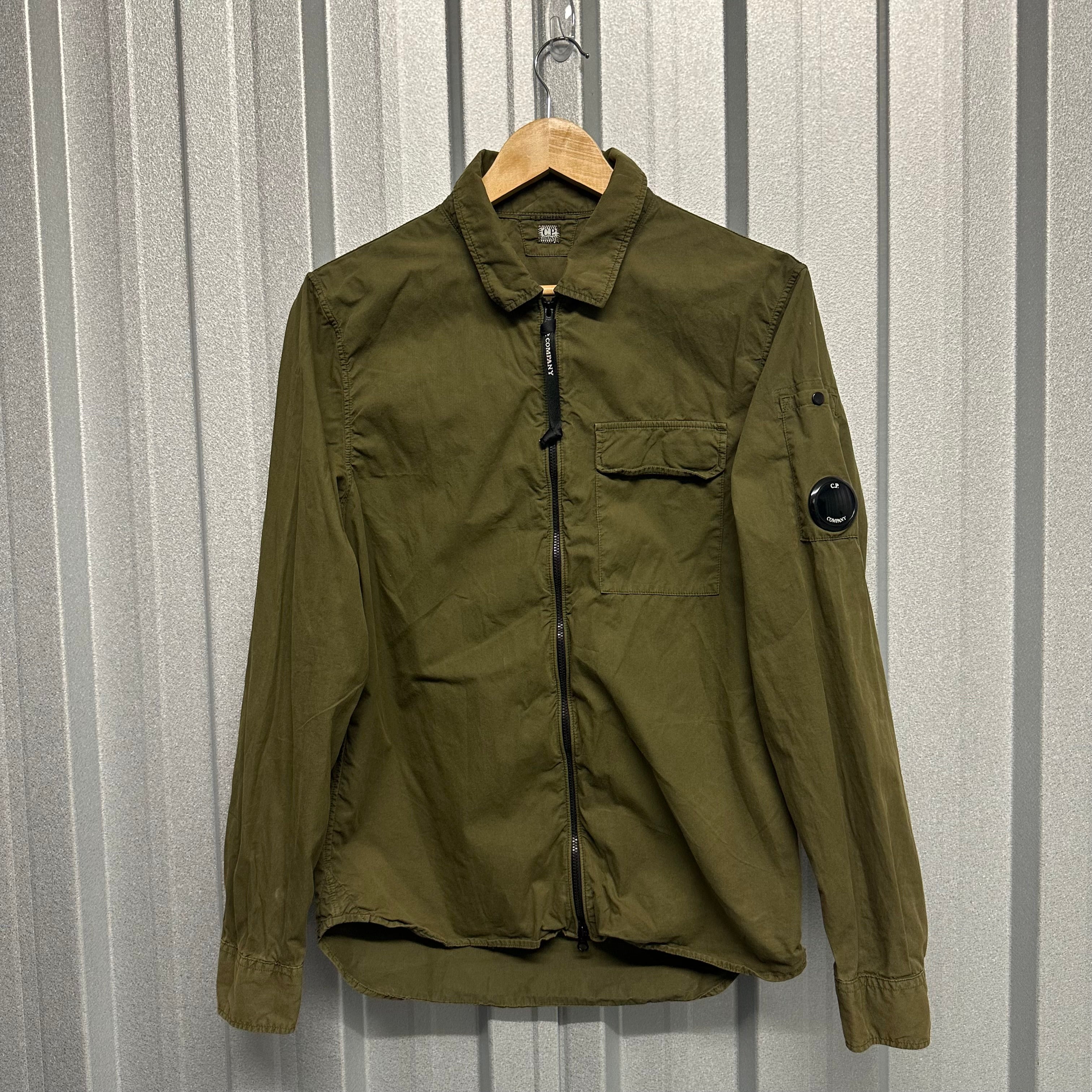 CP Company Gambardine Zip Up Overshirt with Micro Lens - M